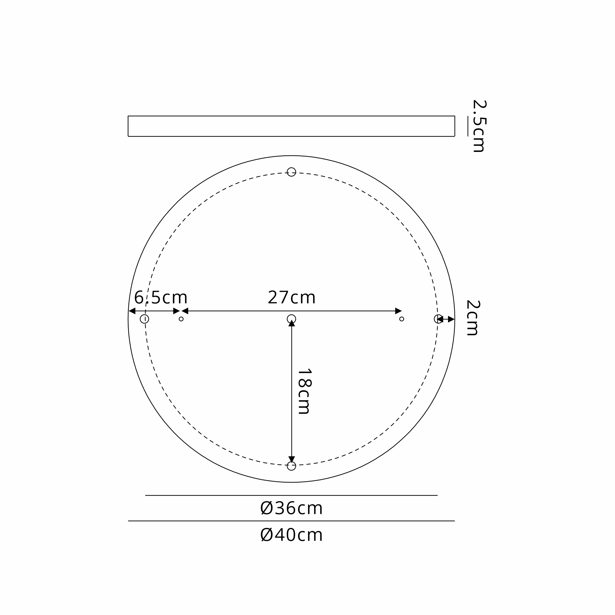 D0830BR  Hayes 5 Hole 40cm Round Ceiling Plate Brass